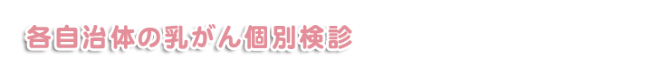 各自治体の乳がん個別検診